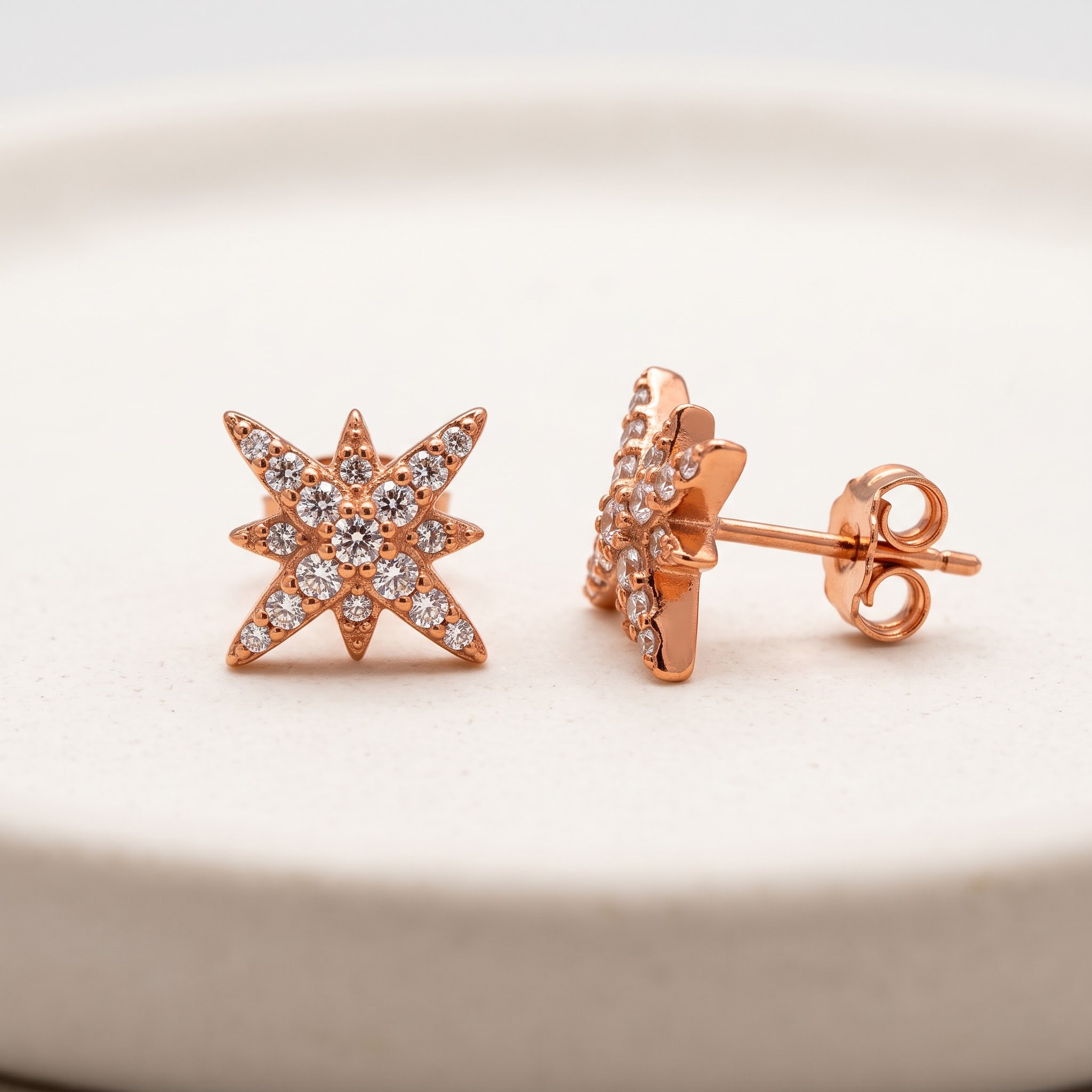 Eight-Point Star Pavé Stud Earrings — view 1 of 3