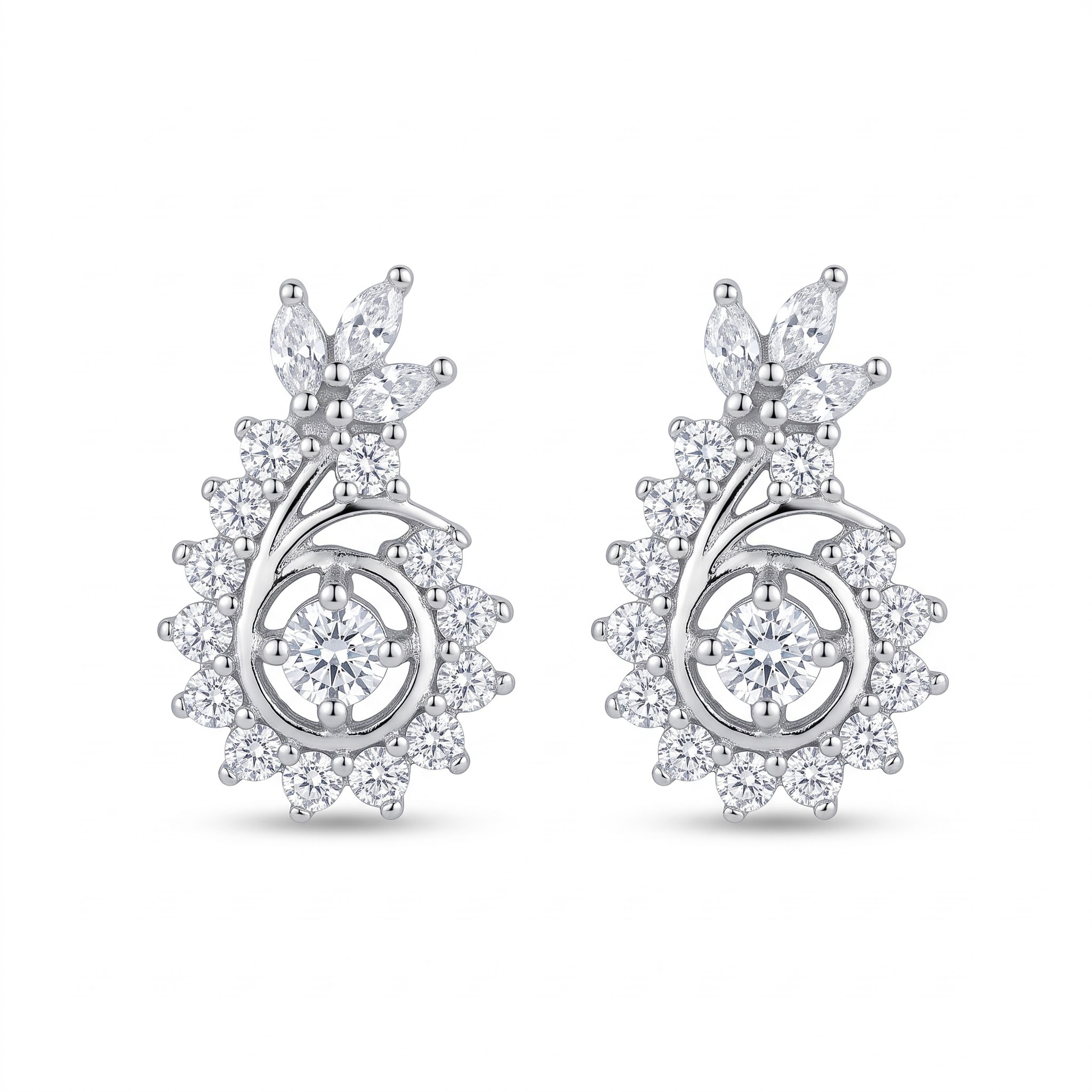 Paisley Swirl Cluster Stud Earrings — view 1 of 4