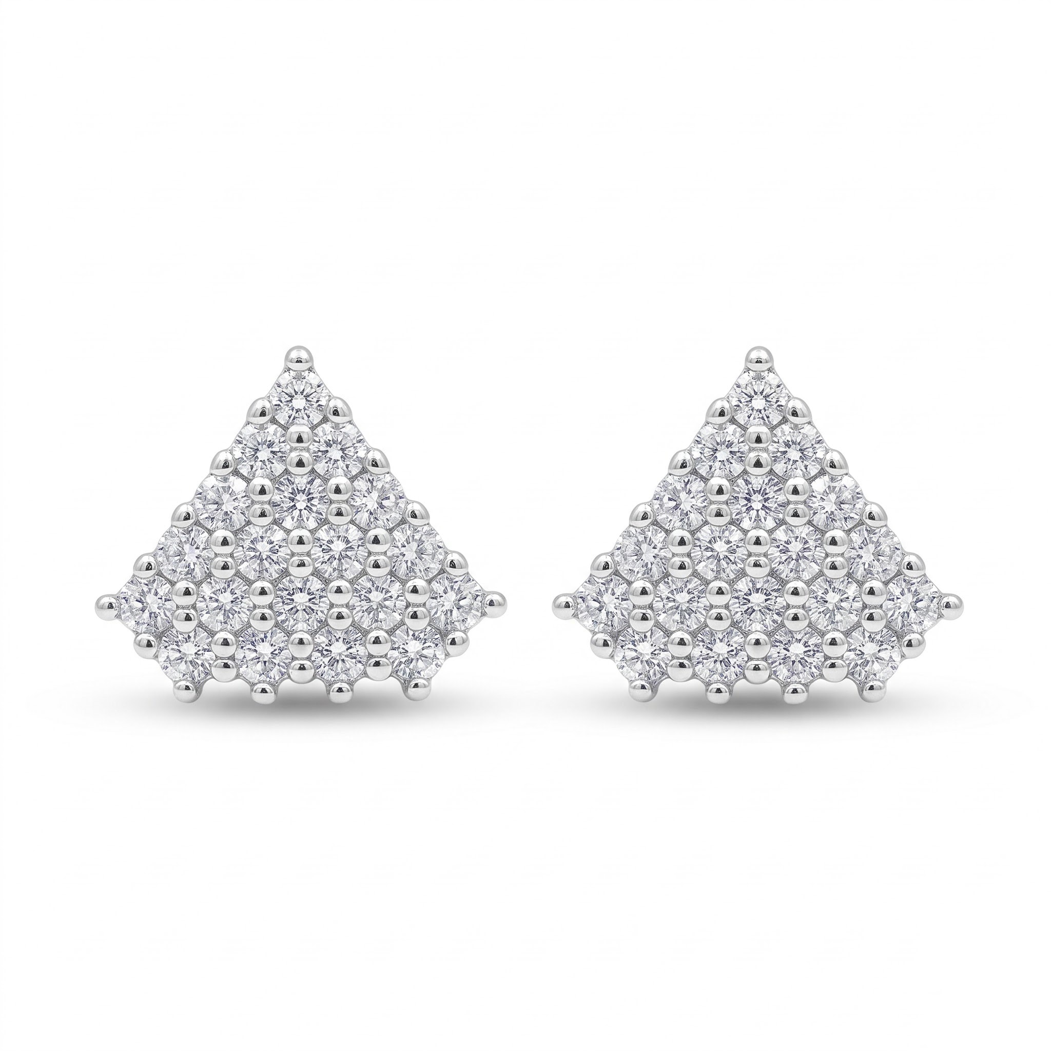 Triangular Pavé Cluster Stud Earrings — view 1 of 4
