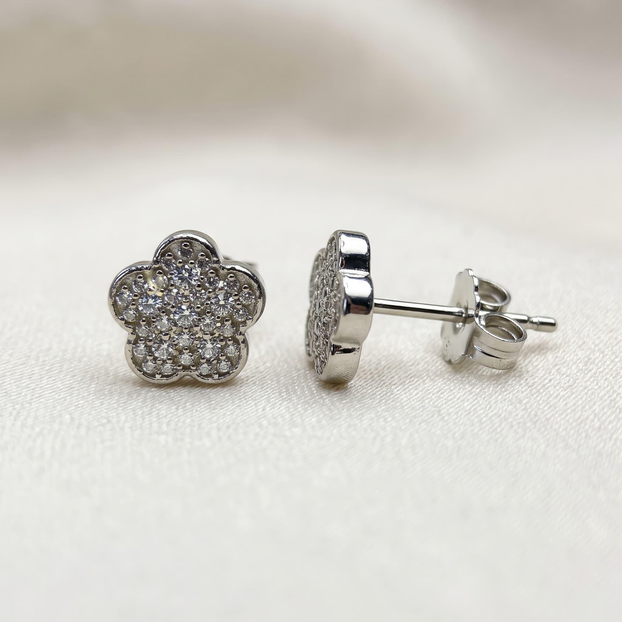 Blossom Pavé Stud Earrings