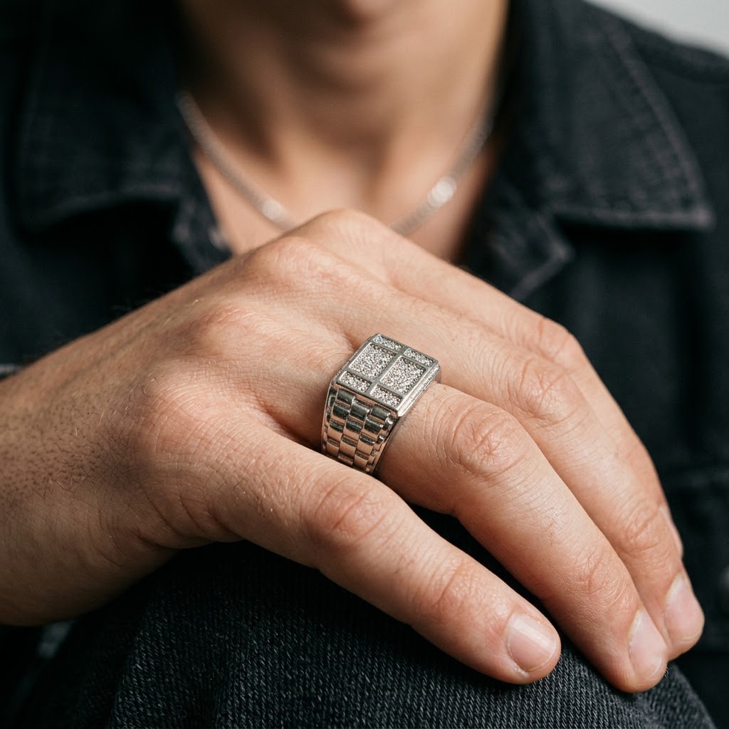 Cross Pavé Band Ring — view 1 of 2