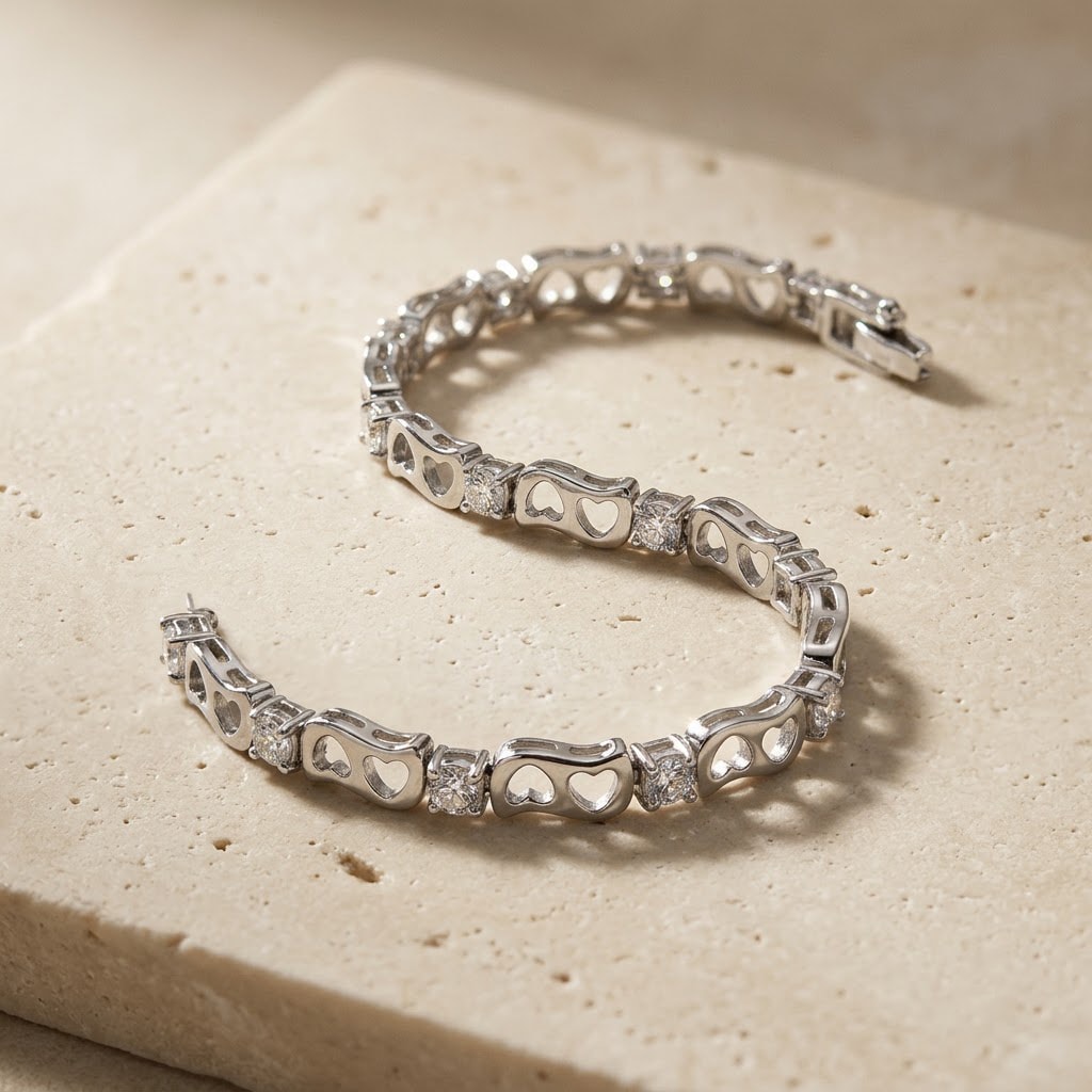 Cut-Out Heart Tennis Bracelet — view 1 of 4