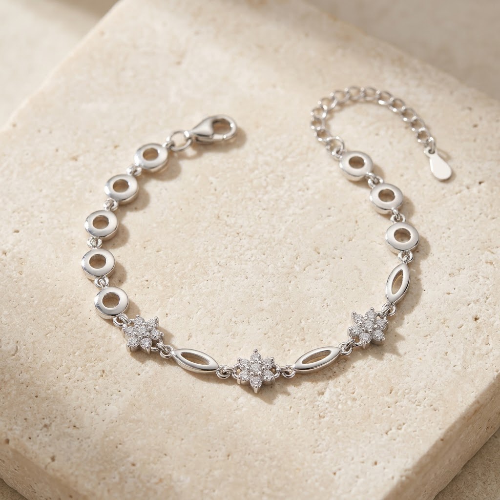 Flower & Circle Link Bracelet — view 1 of 3