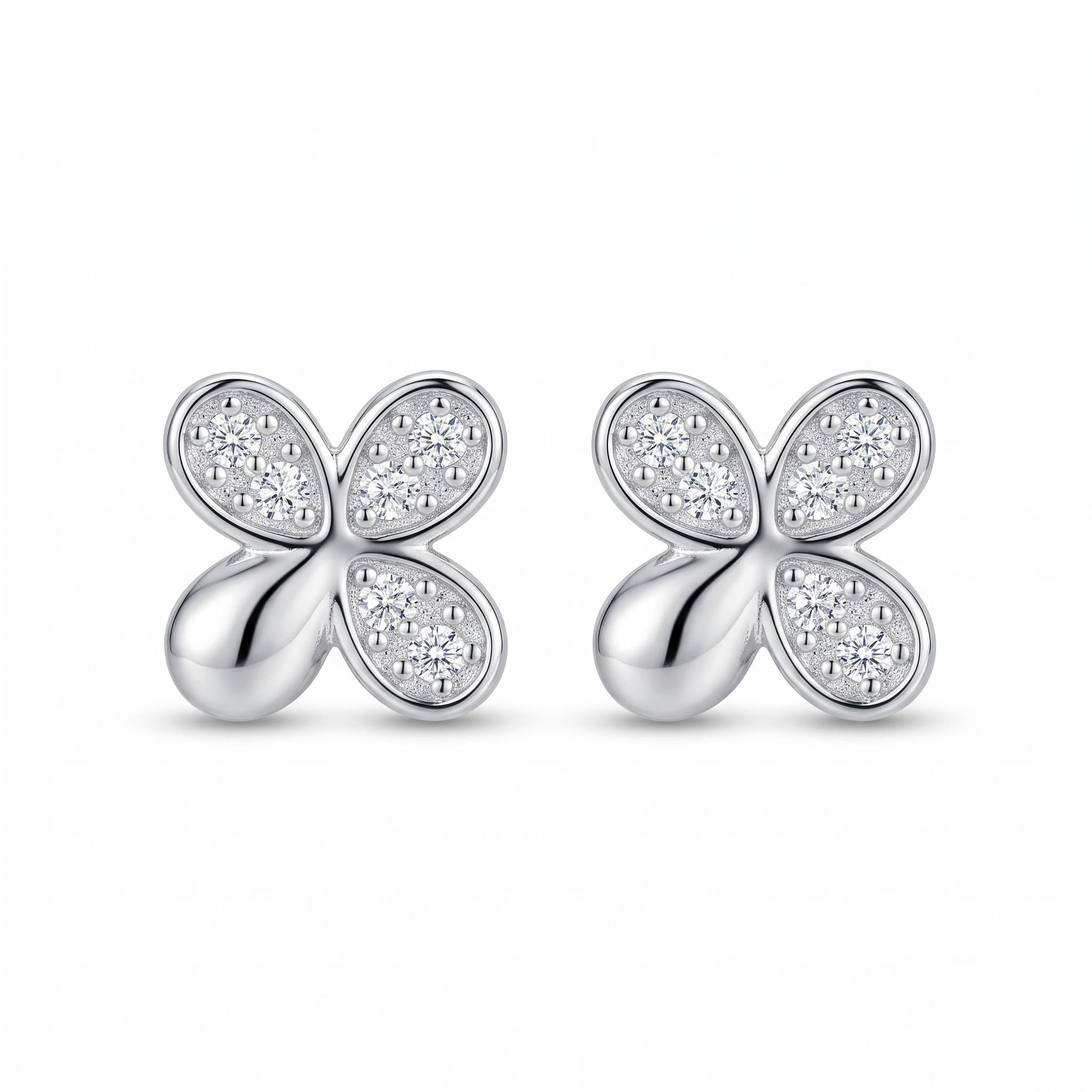 Four-Petal Clover Stud Earrings