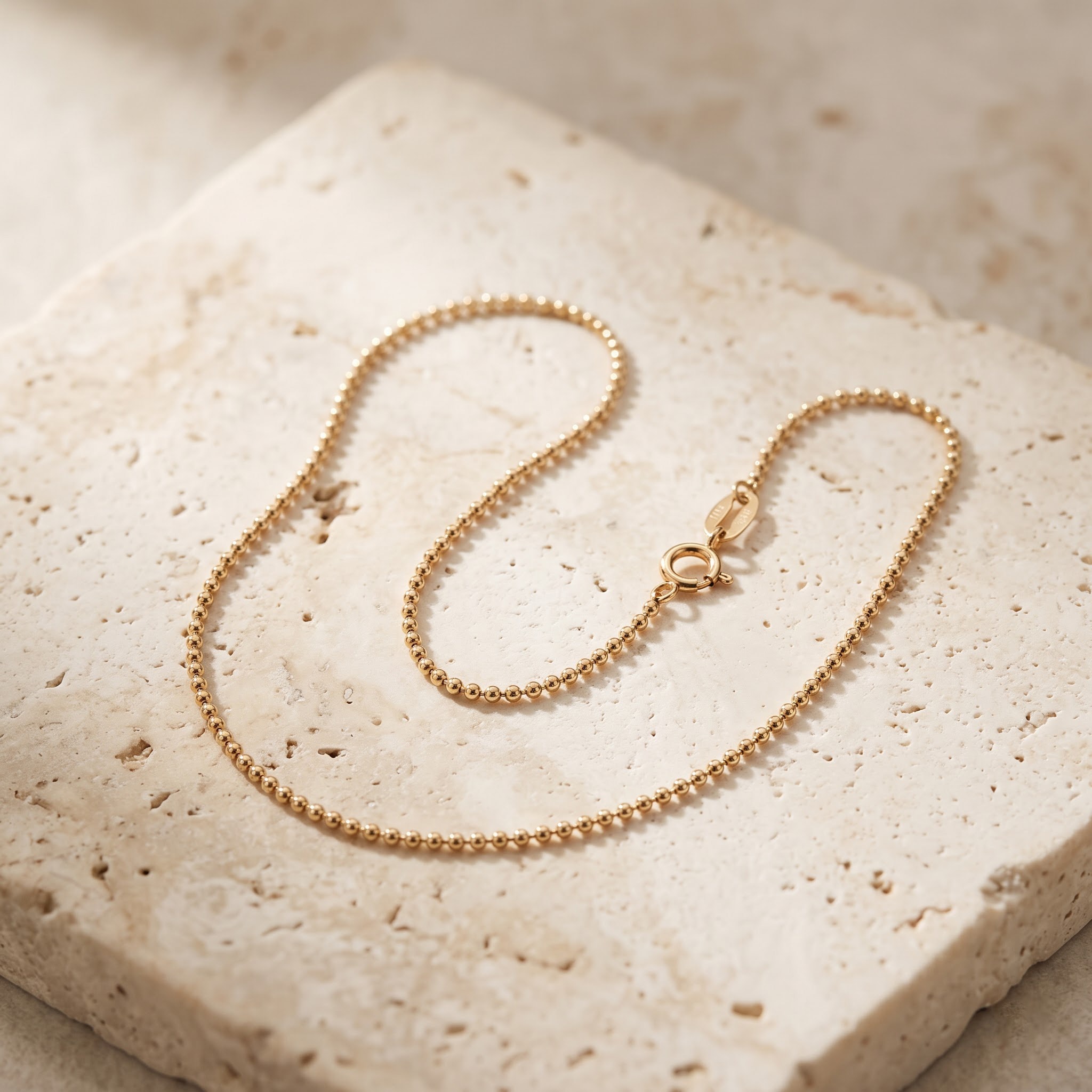 Gold-Tone Bead Chain Necklace