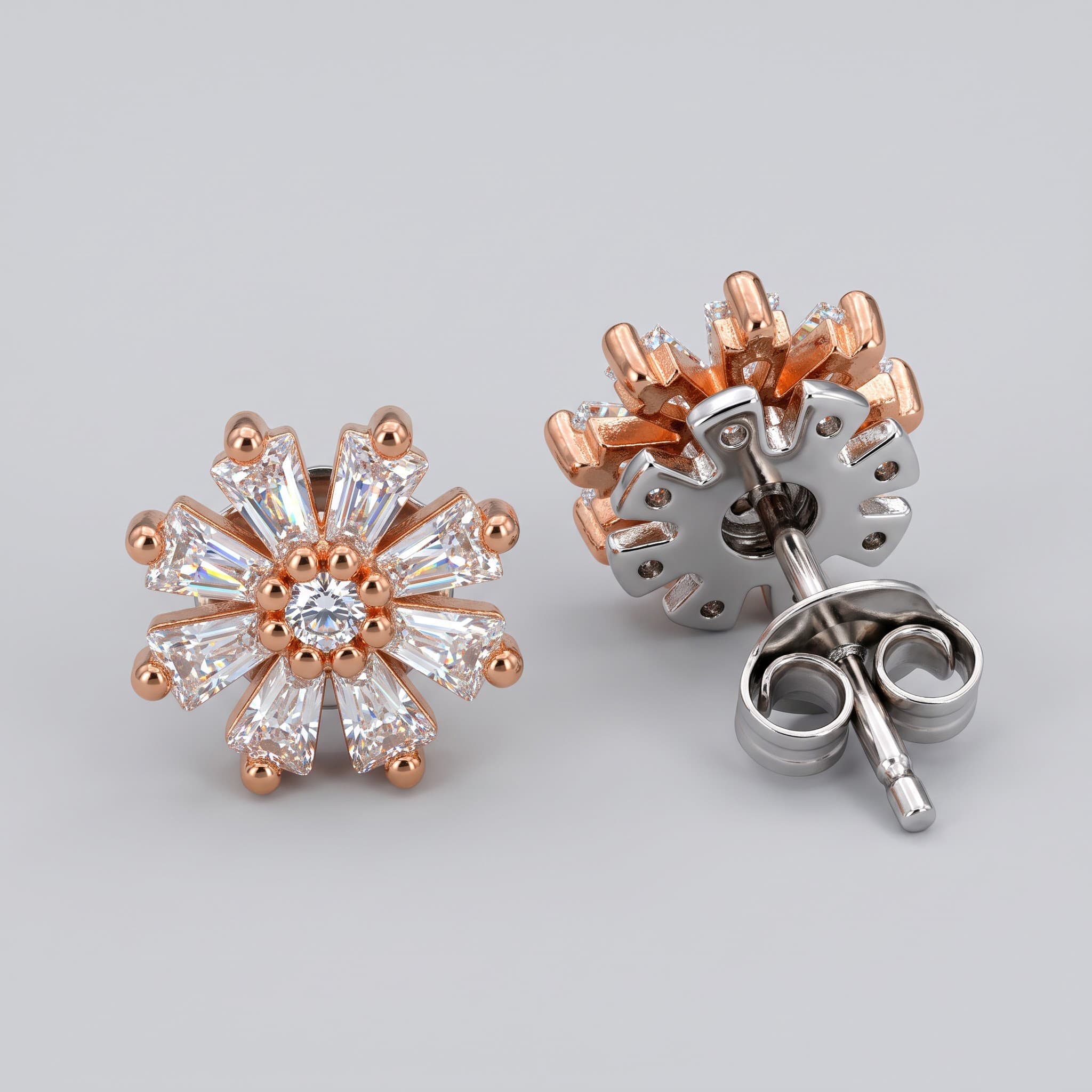 Graduated Baguette Drop Earrings