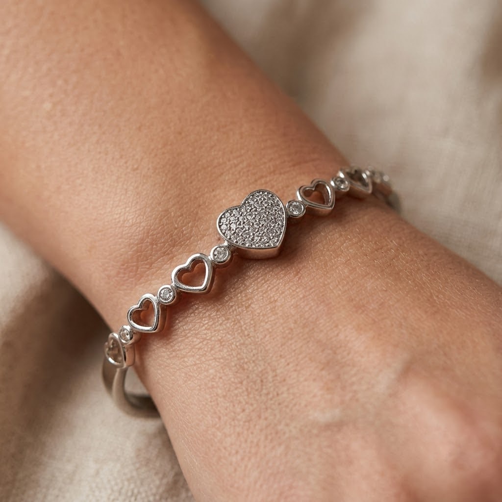 Heart Station Pavé Bangle — view 1 of 3