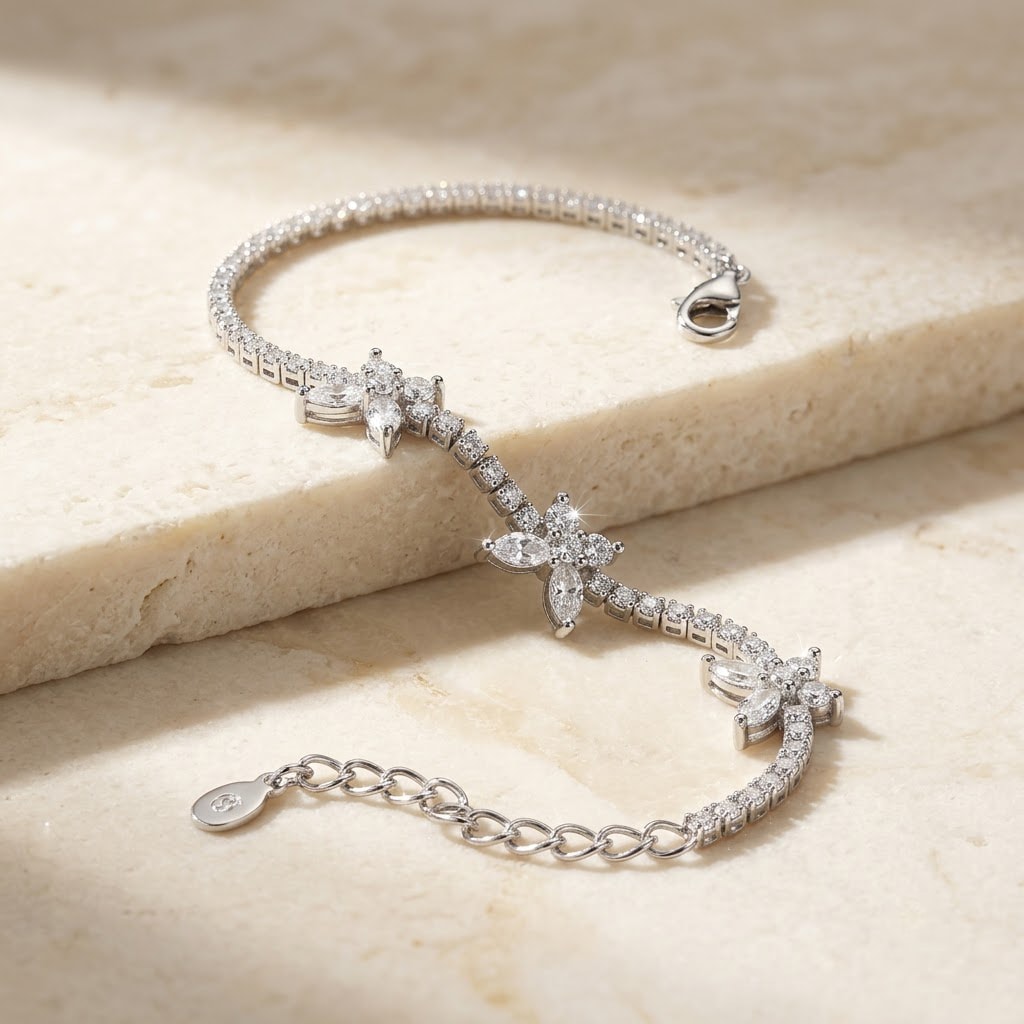 Marquise Flower Tennis Bracelet — view 1 of 4