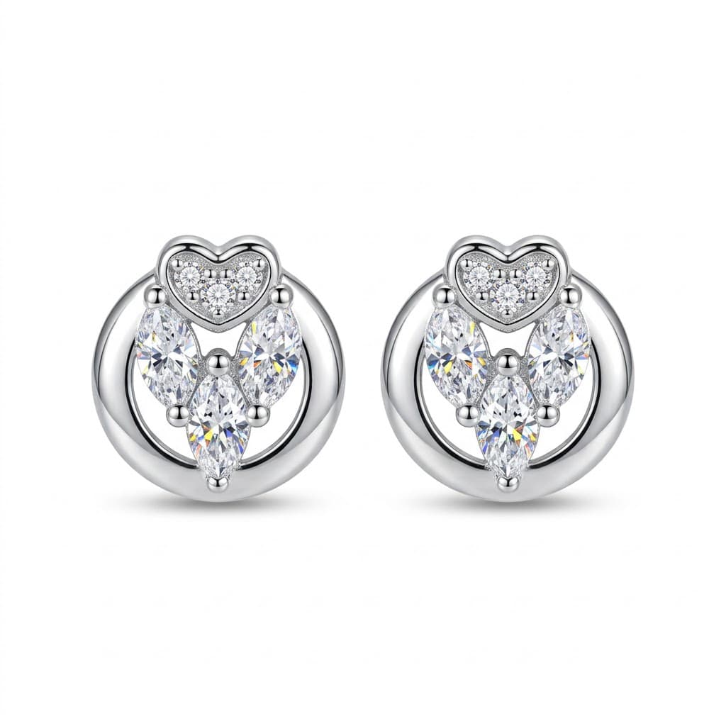 Marquise Trio Circle Stud Earrings
