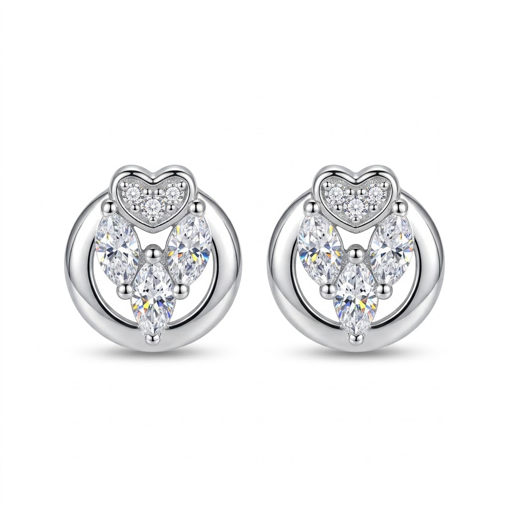 Marquise Trio Circle Stud Earrings — view 1 of 4