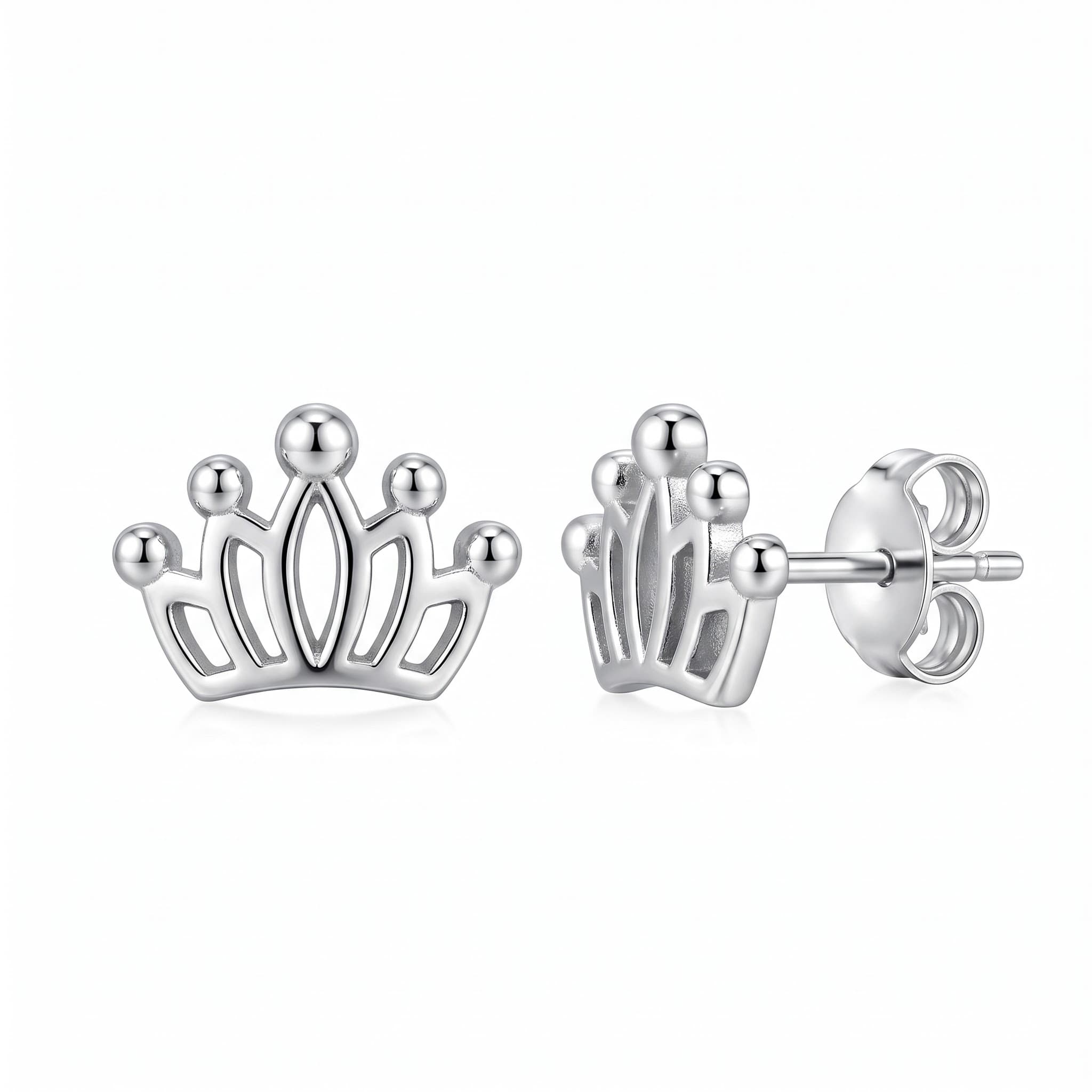 Openwork Crown Stud Earrings
