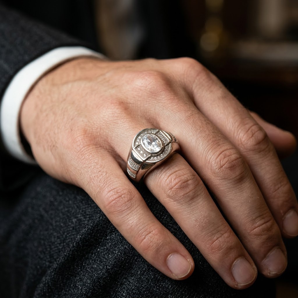 Oval Solitaire Halo Ring — view 1 of 2
