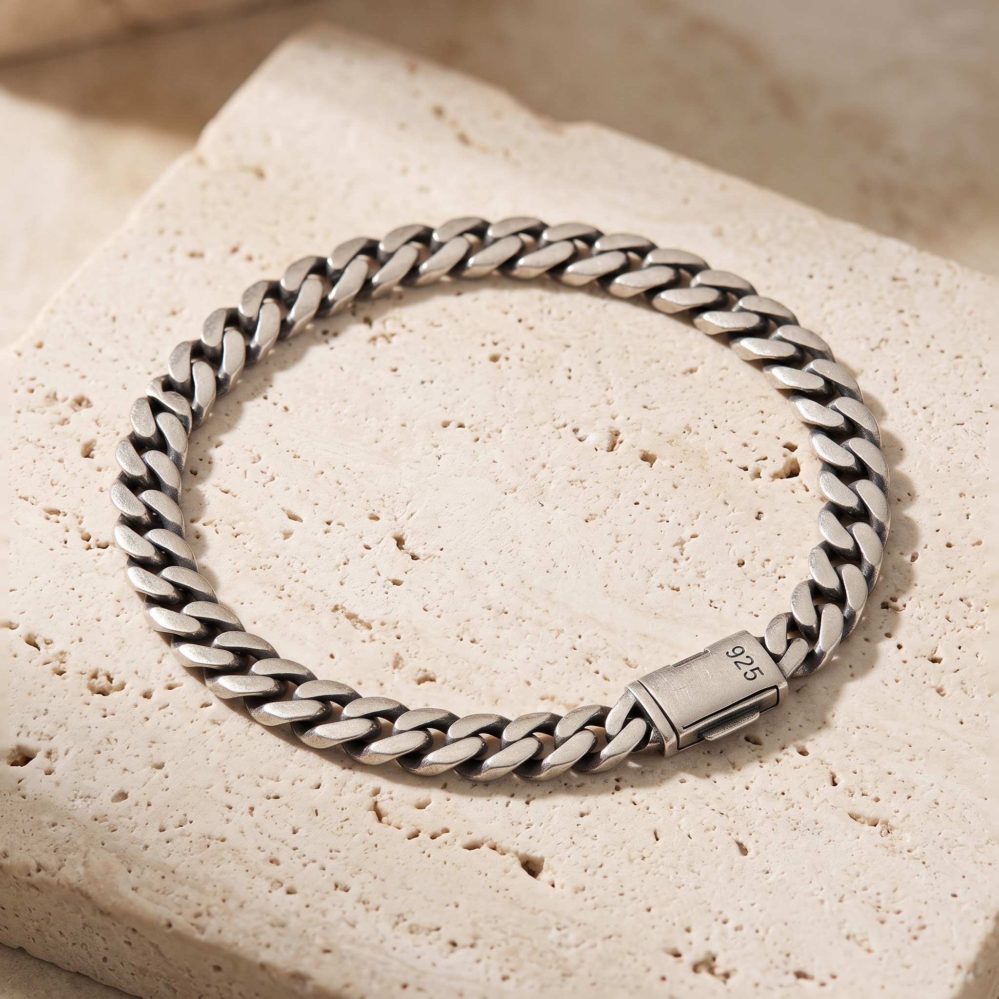 Oxidised Cuban Curb Bracelet