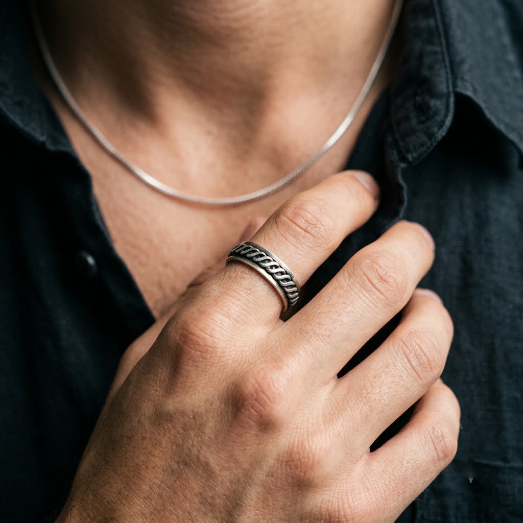Oxidised Rope Spinner Band