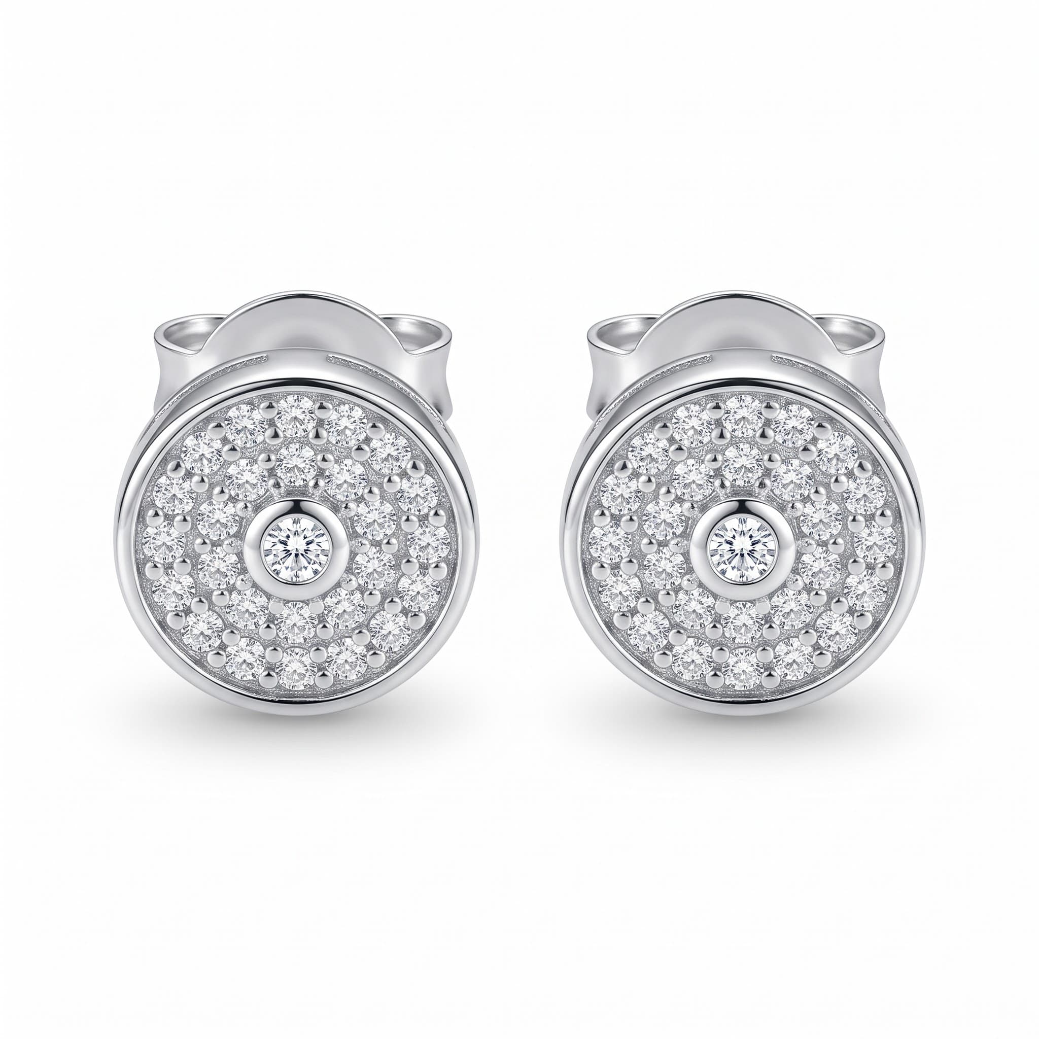 Pavé Disc Stud Earrings