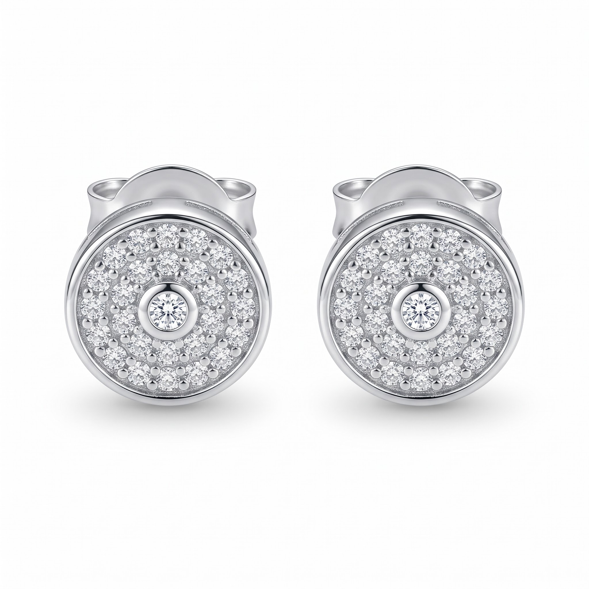 Pavé Disc Stud Earrings — view 1 of 4