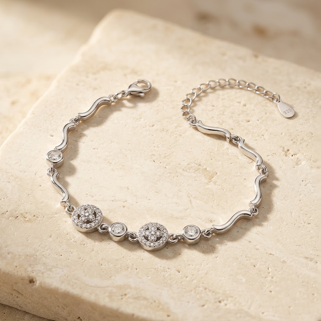Pavé Medallion Station Bracelet — view 1 of 3