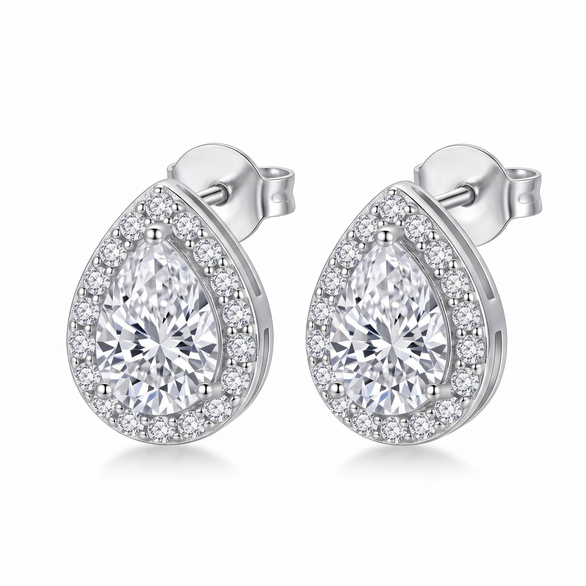 Pear Halo Stud Earrings — view 1 of 4