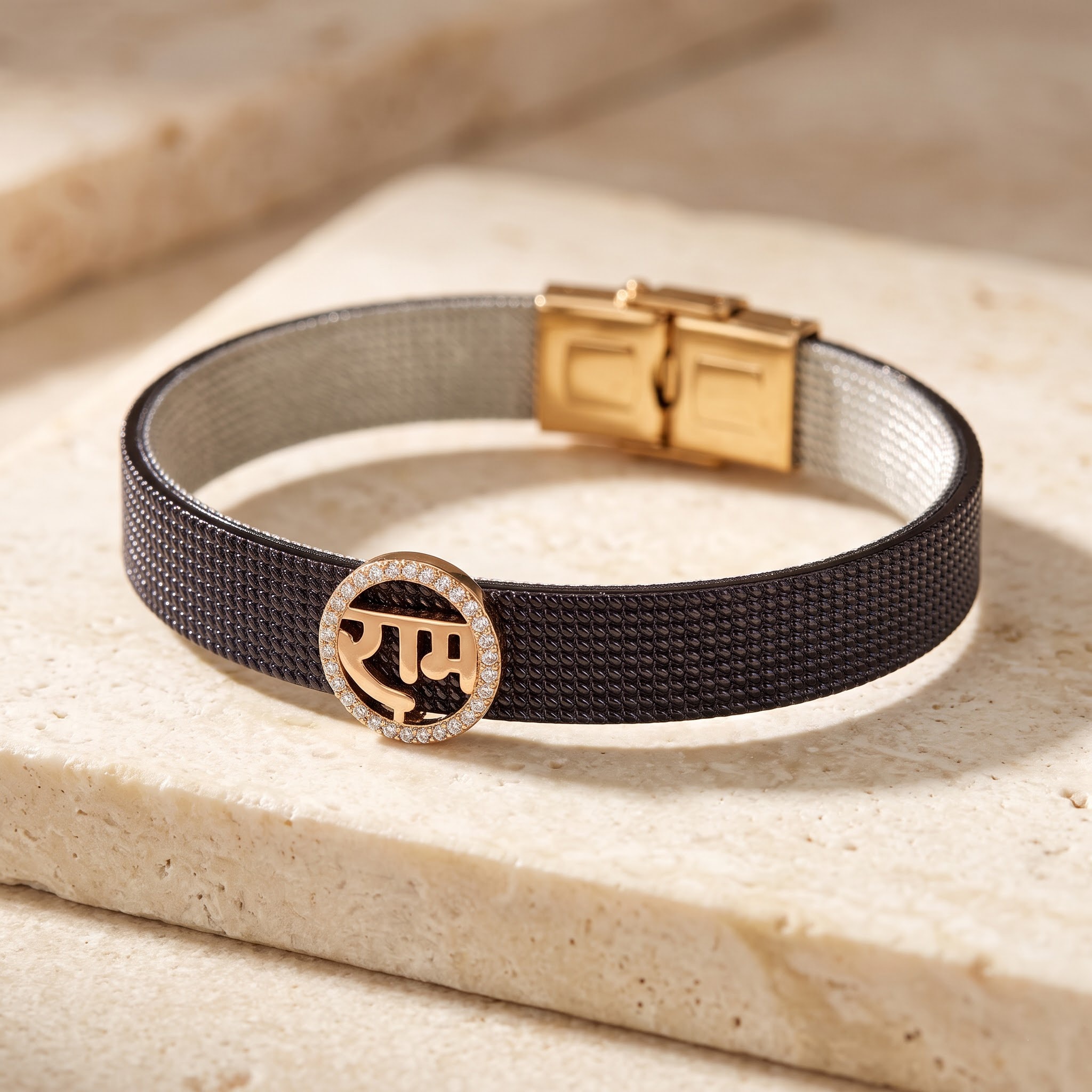 Ram Rose-Gold Charm Mesh Bracelet — view 1 of 3