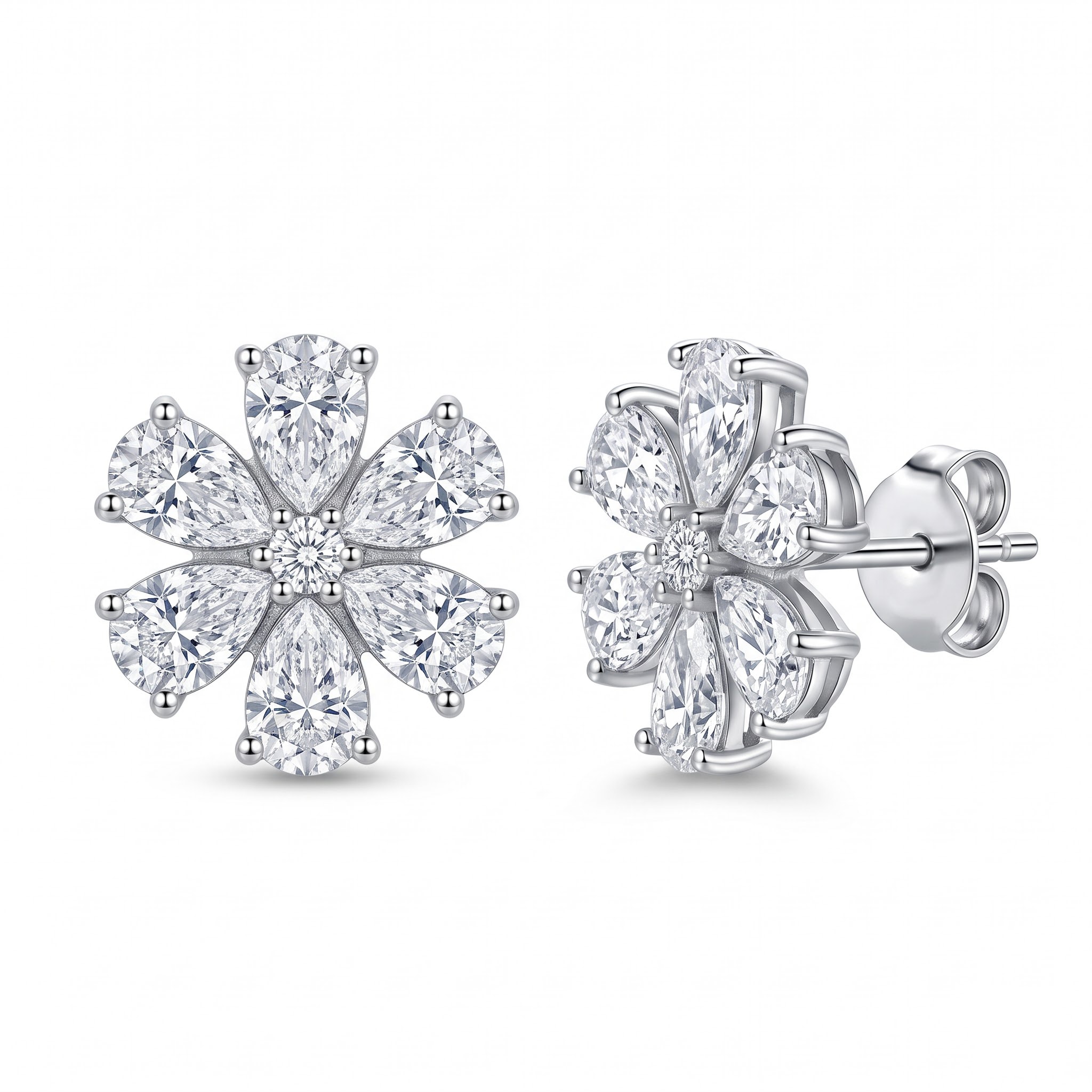 Six-Petal Pear Blossom Stud Earrings — view 1 of 4