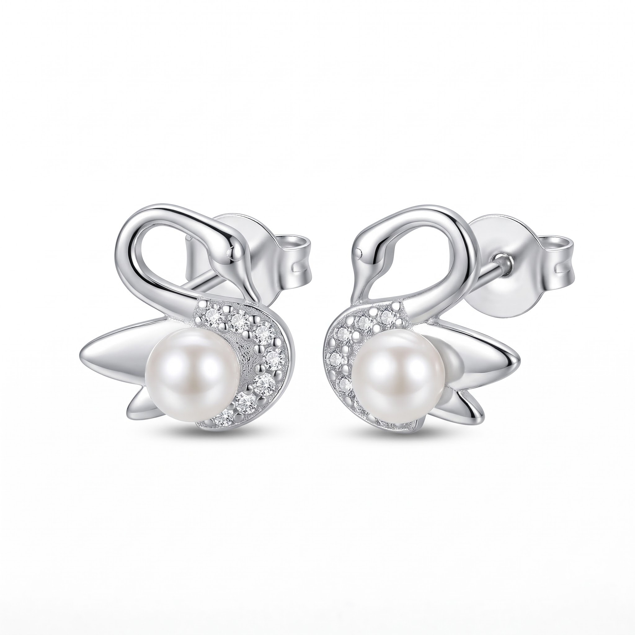 Swan Pearl Stud Earrings — view 1 of 4
