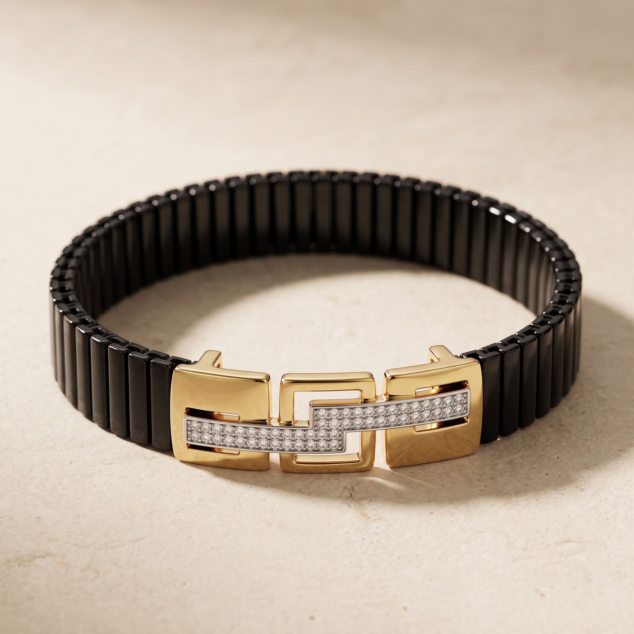Two-Tone Interlock Pavé Band Bracelet — view 1 of 3